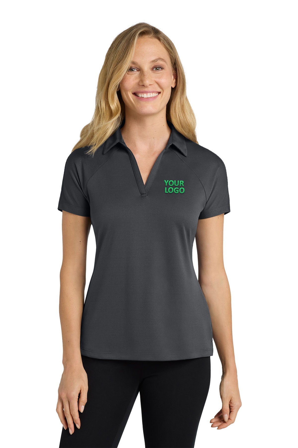 Port Authority Women's Crossover Raglan Custom Polos, Battleship Grey