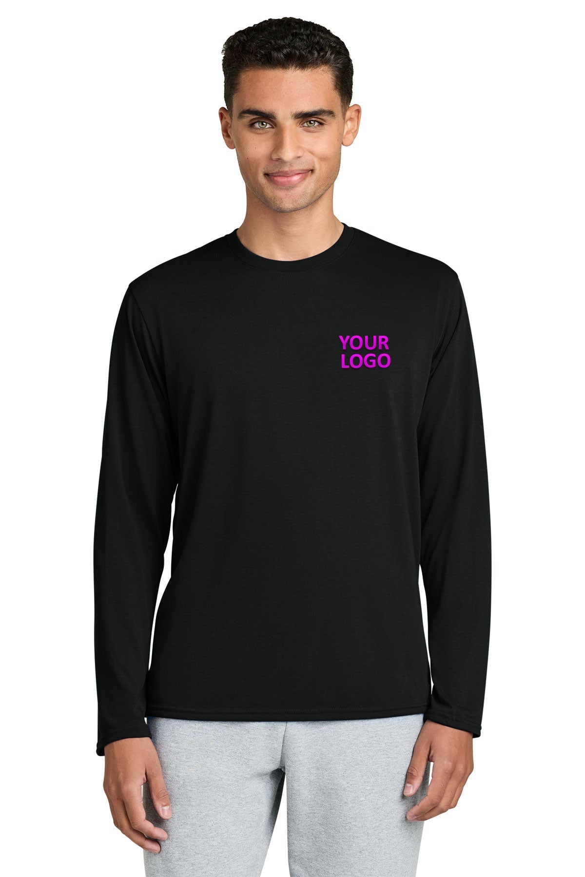 gildan performance long sleeve t shirt 42400 black