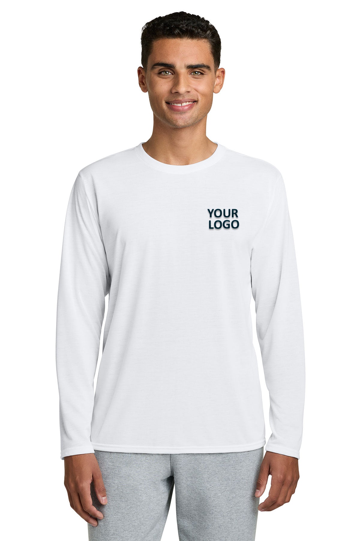gildan performance long sleeve t shirt 42400 white