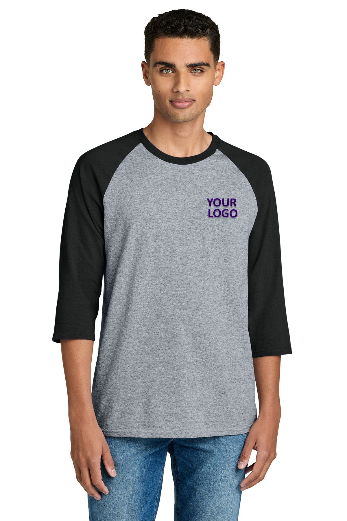 gildan heavy cotton 3 4 sleeve raglan t shirt 5700 sport grey/ black