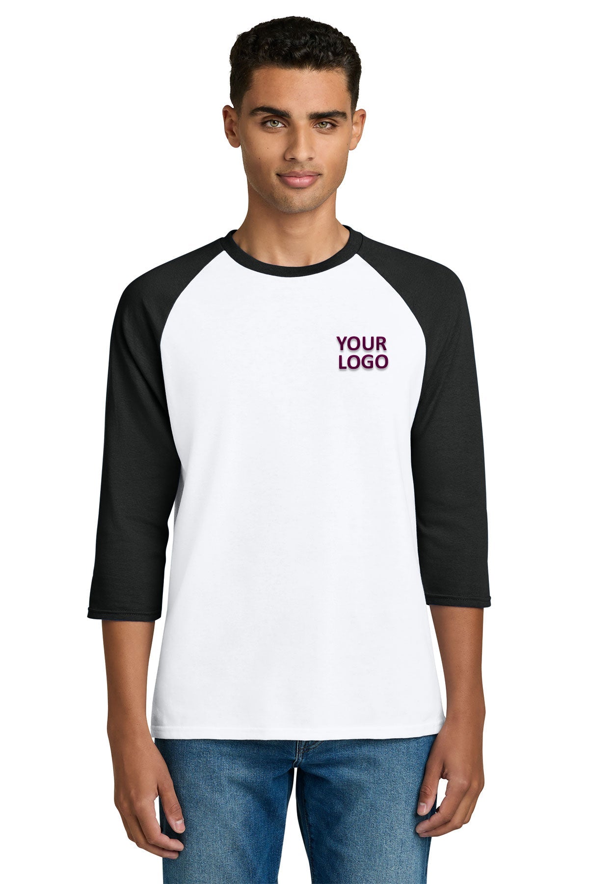 gildan heavy cotton 3 4 sleeve raglan t shirt 5700 white/ black