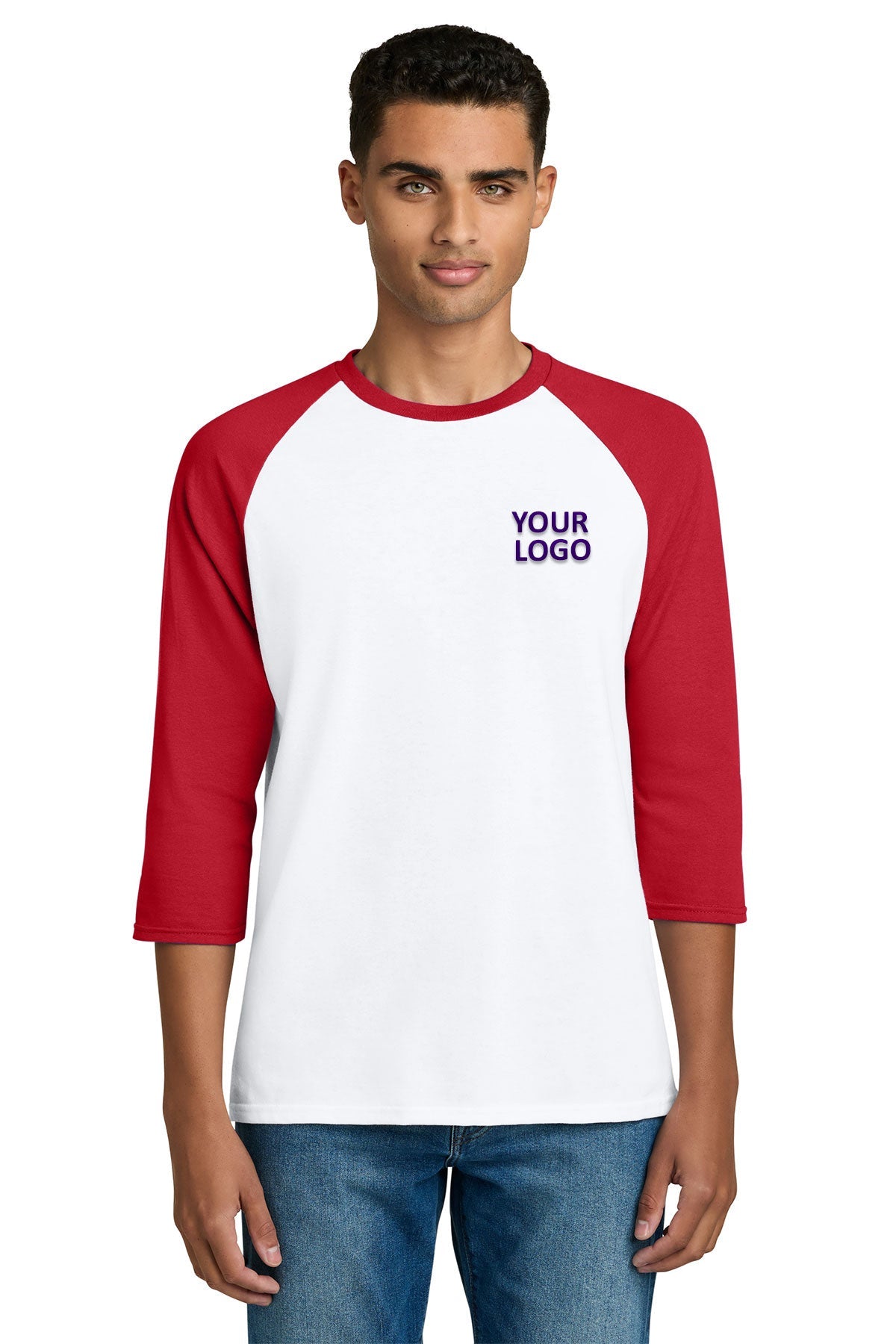 gildan heavy cotton 3 4 sleeve raglan t shirt 5700 white/ red