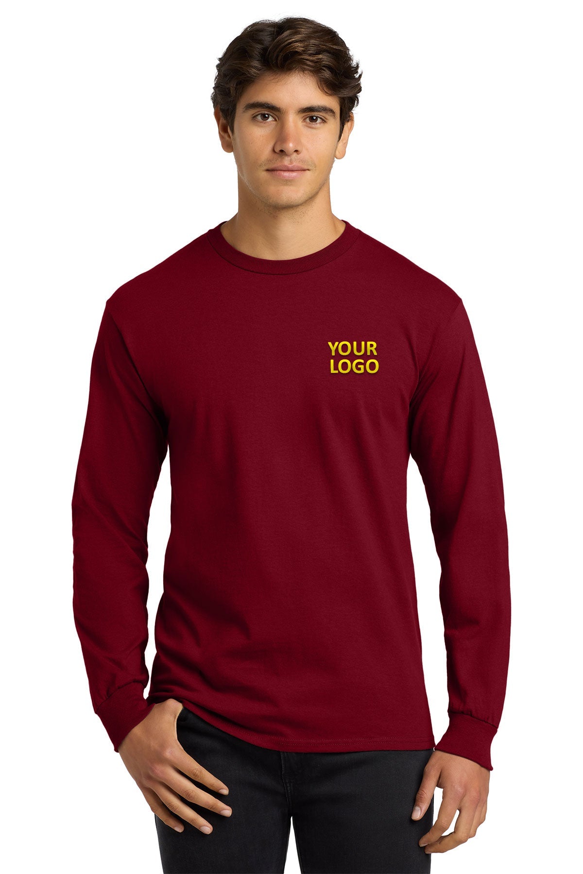 gildan ultra cotton long sleeve t shirt g2400 cardinal red
