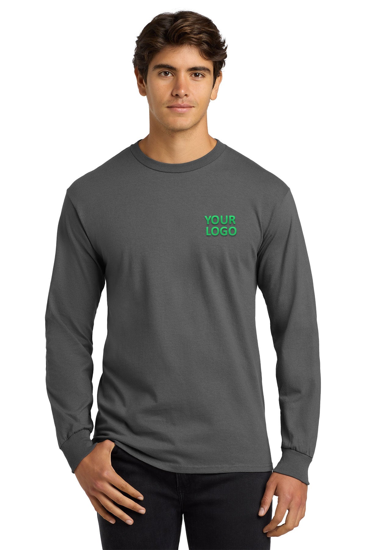gildan ultra cotton long sleeve t shirt g2400 charcoal