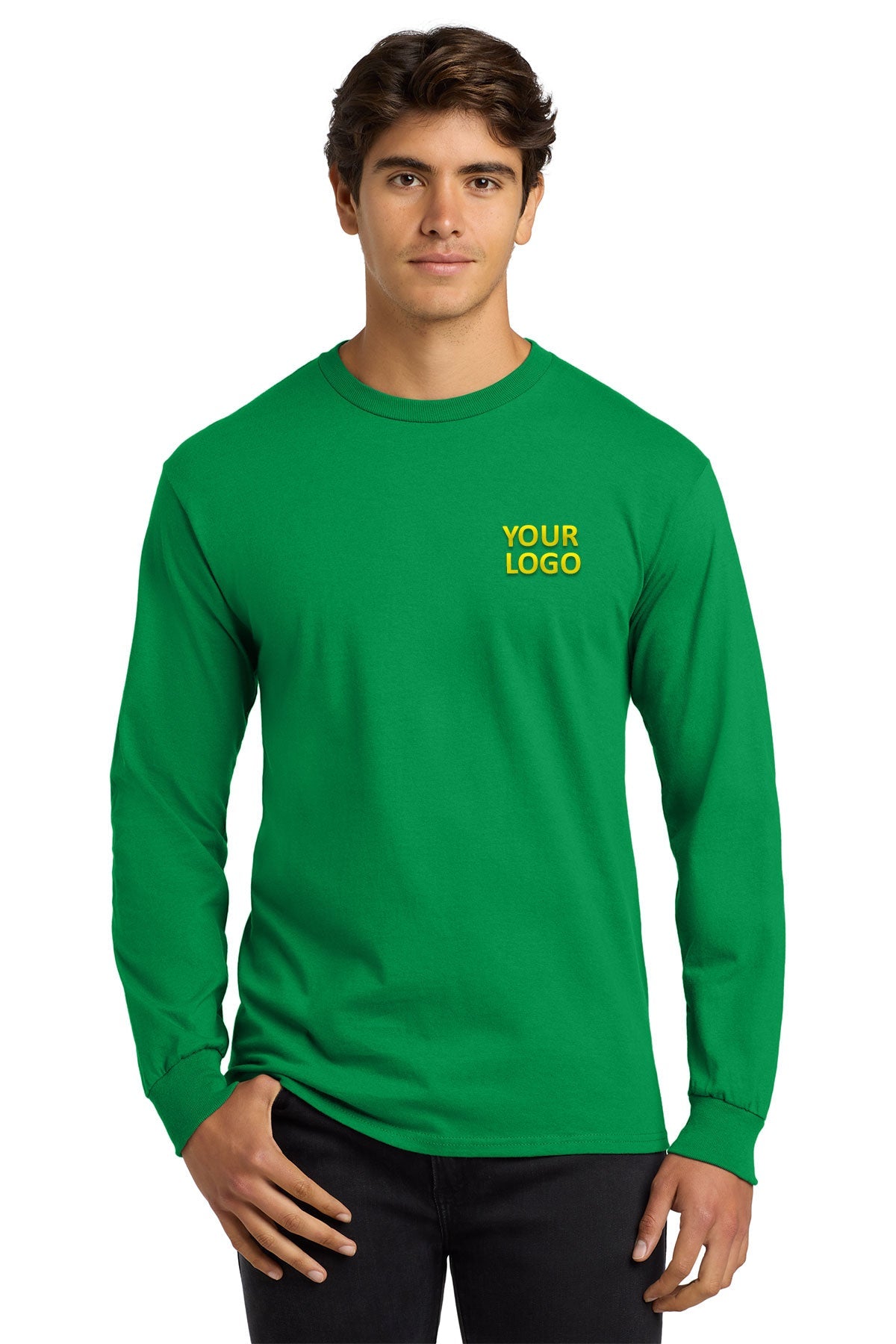 gildan ultra cotton long sleeve t shirt g2400 irish green