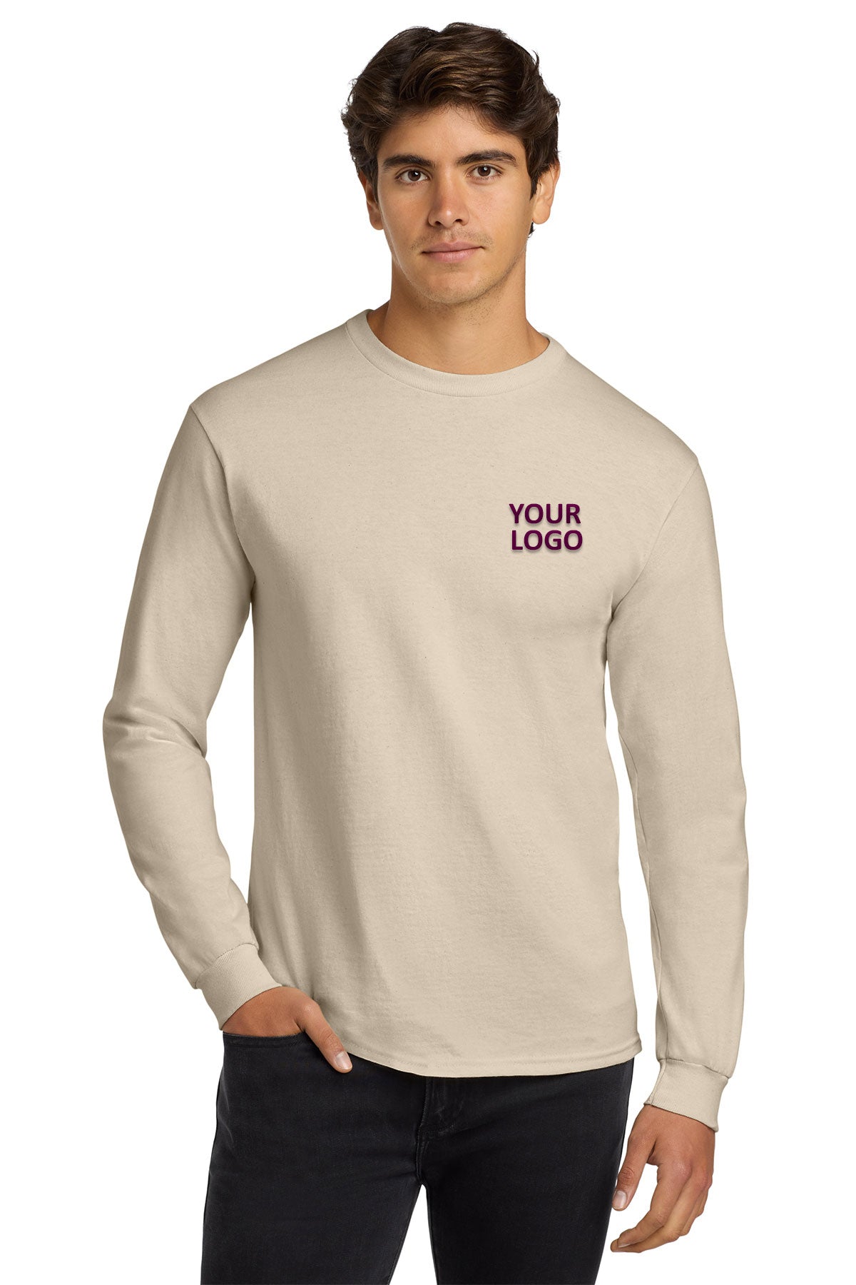 gildan ultra cotton long sleeve t shirt g2400 natural