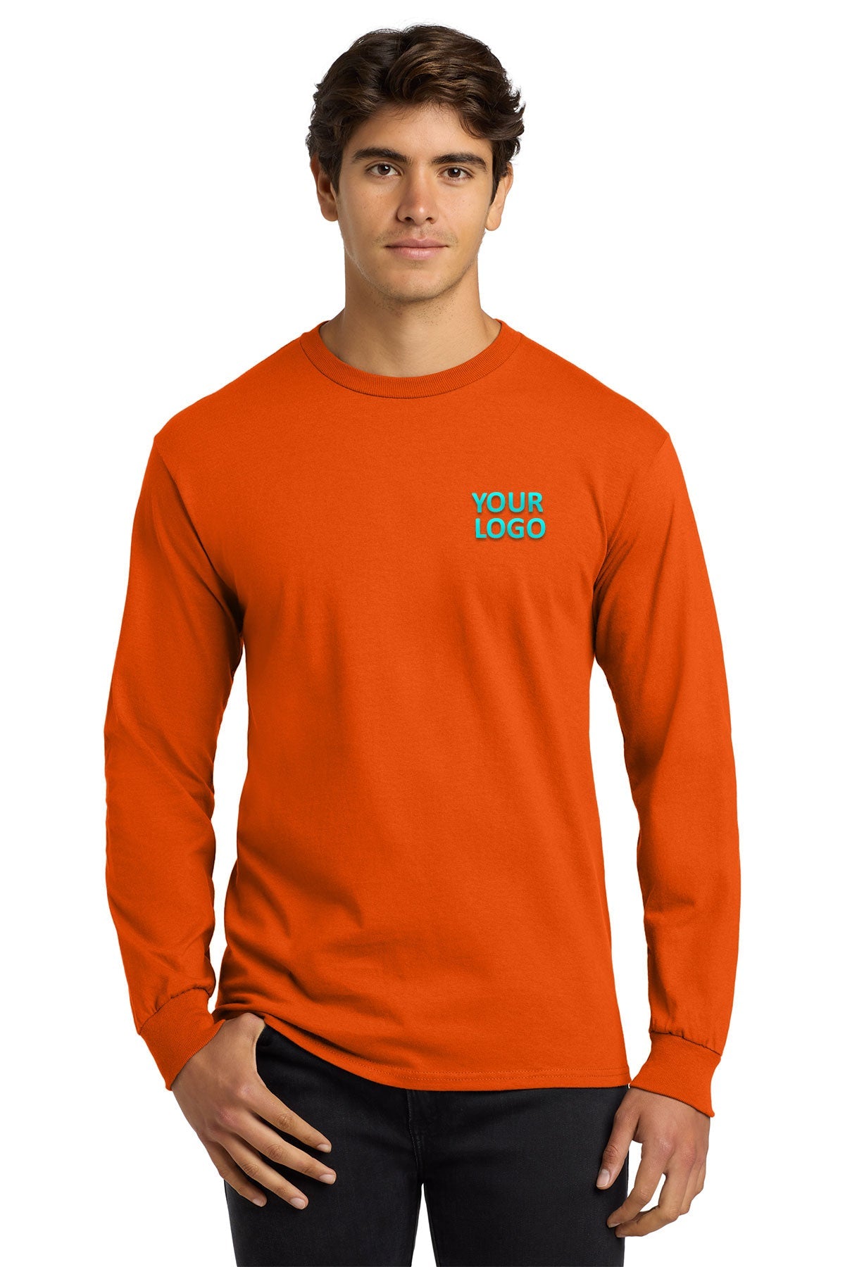 gildan ultra cotton long sleeve t shirt g2400 orange