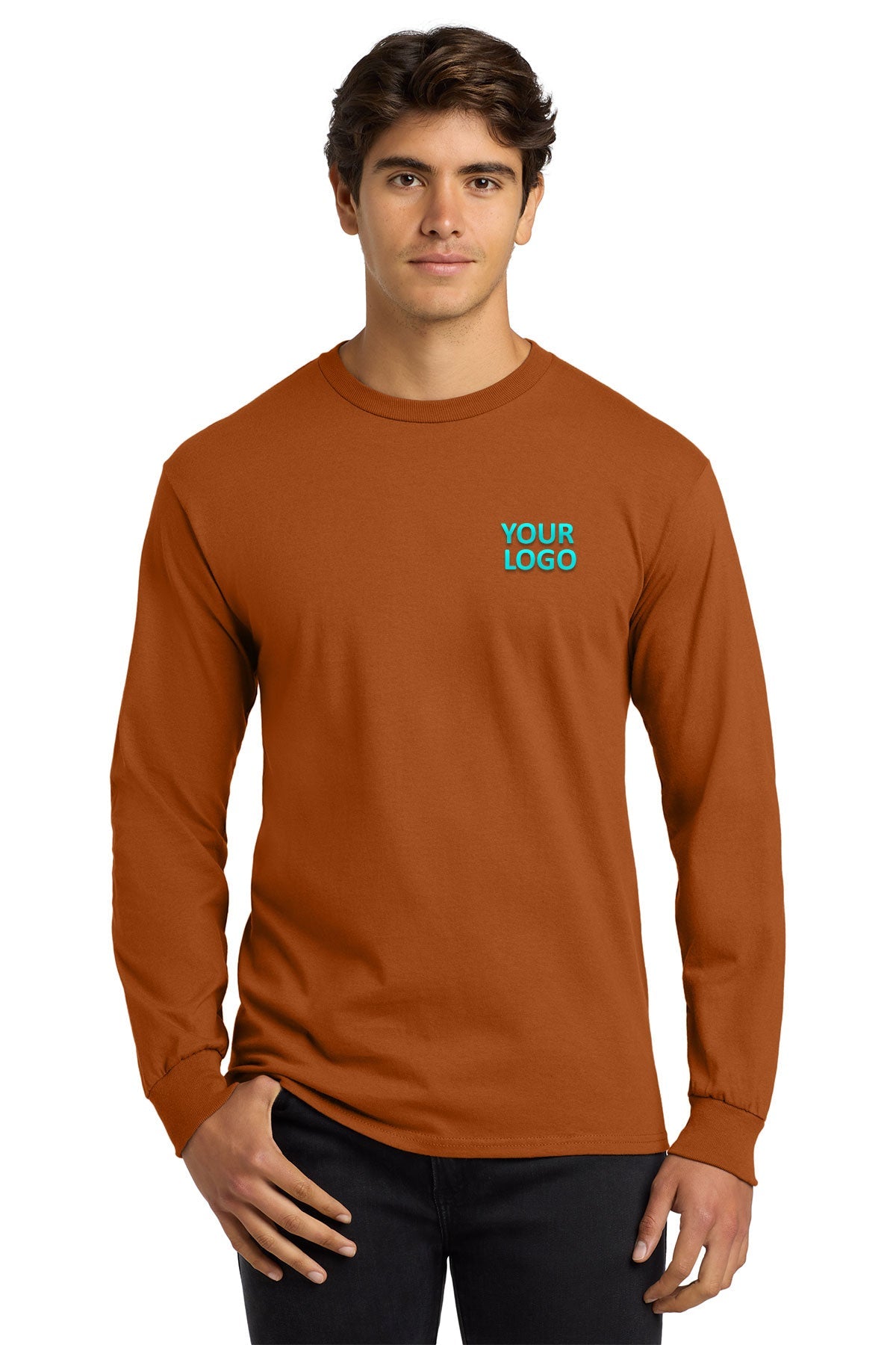 gildan ultra cotton long sleeve t shirt g2400 texas orange