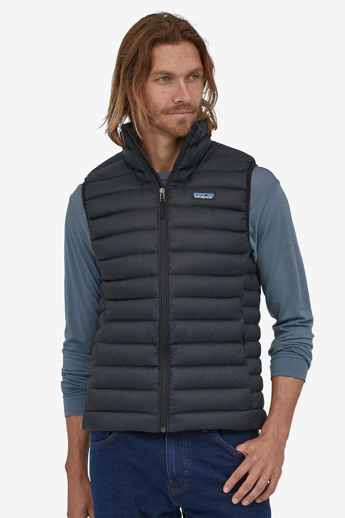 Patagonia Mens Custom Down Sweater Vests, Black [Fire Solutions]