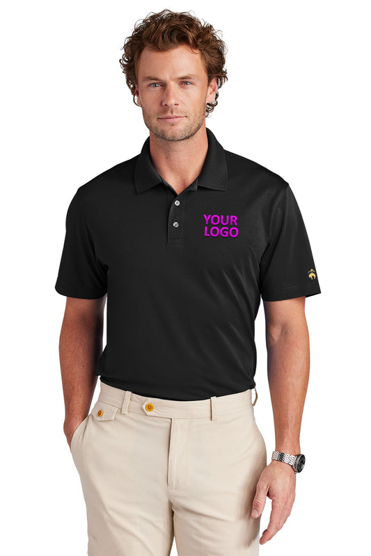 Brooks Brothers Mesh Pique Performance Custom Polos, Deep Black [NARENCO]
