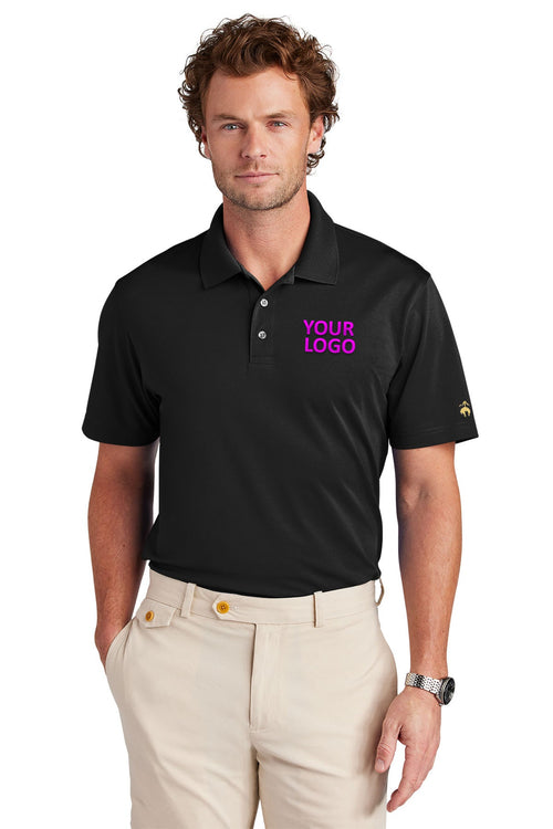 Brooks Brothers Womens Mesh Pique Performance Custom Polos, Deep Black