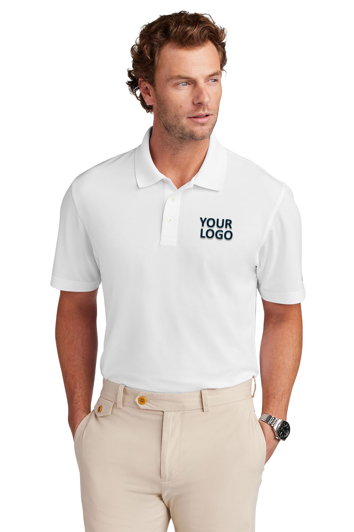 Brooks Brothers Mesh Pique Performance Custom Polos, White [Spring Meadow Nursery]