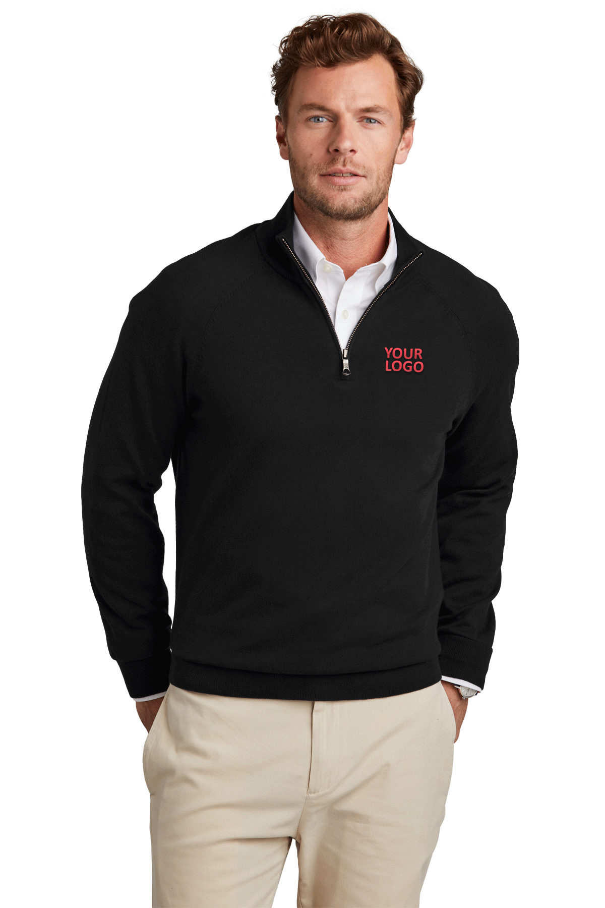 Brooks Brothers Deep Black BB18402 custom sweatshirts with logo