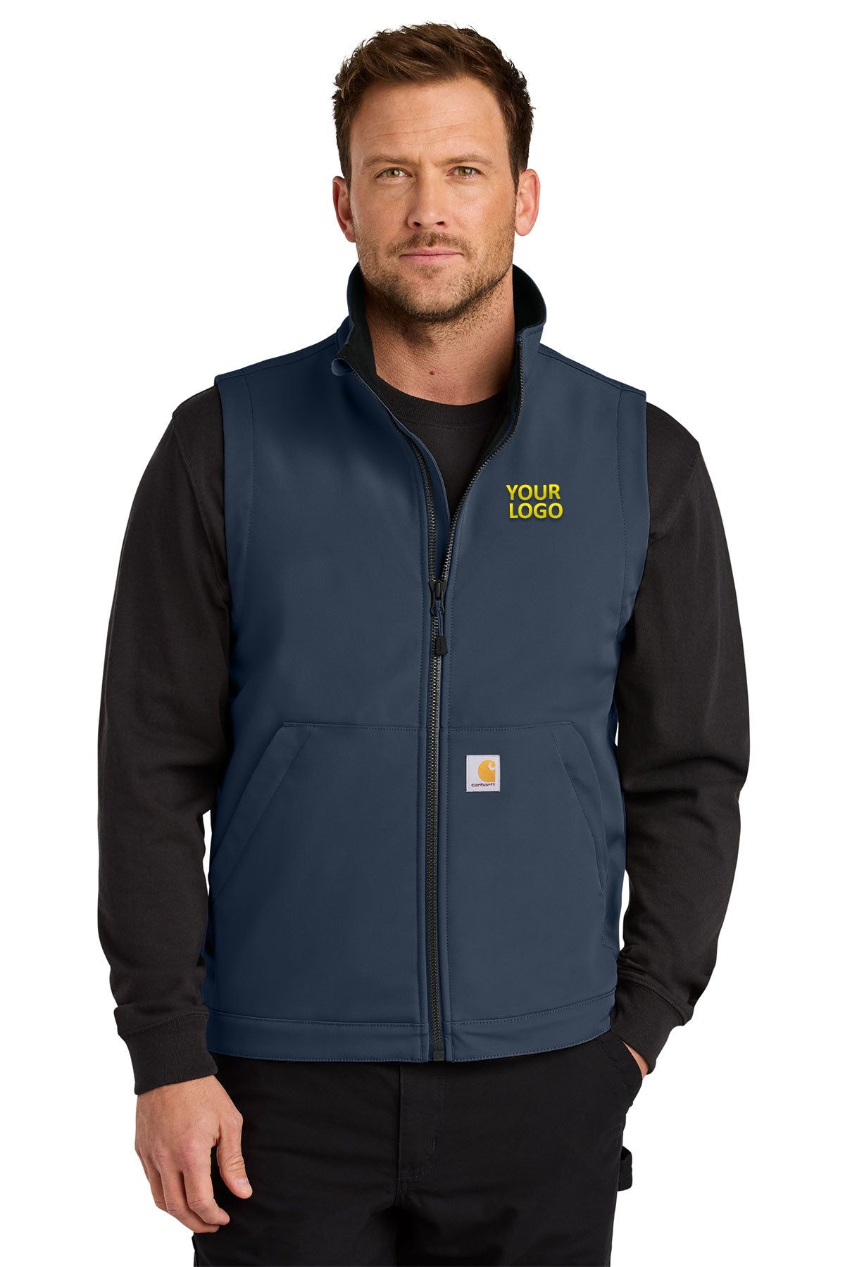 Carhartt Rain Defender Soft Shell Custom Vests, Navy