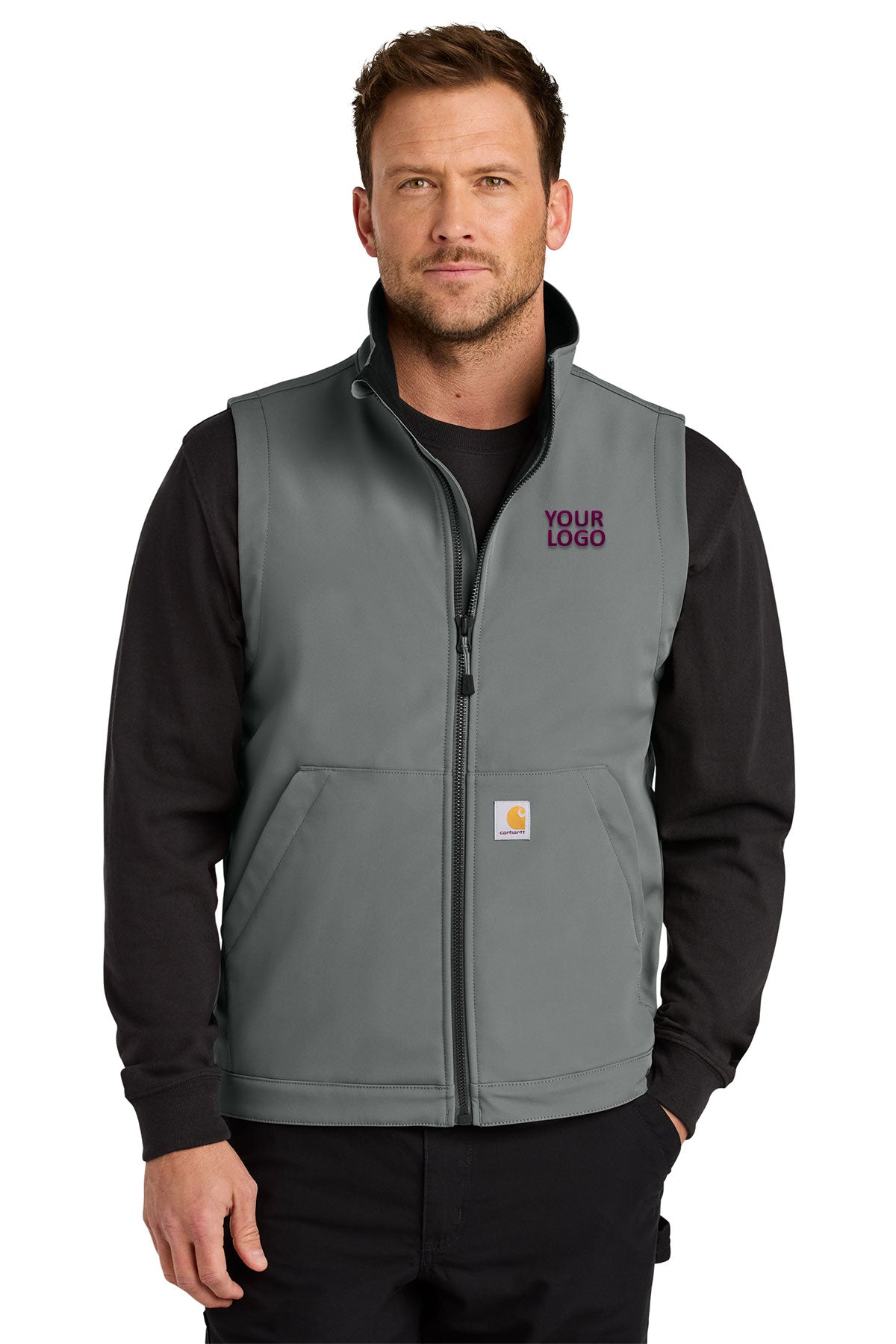 Carhartt Rain Defender Soft Shell Custom Vests, Steel [Adam Equipment]