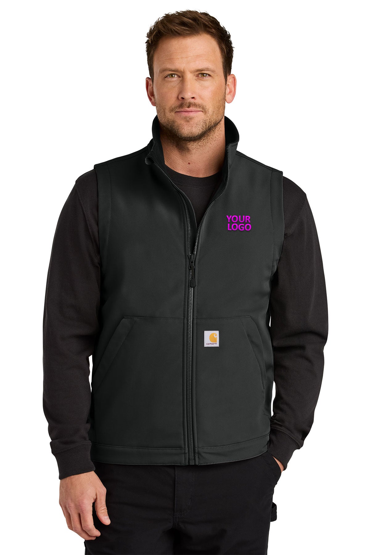 Carhartt Rain Defender Soft Shell Custom Vests, Black