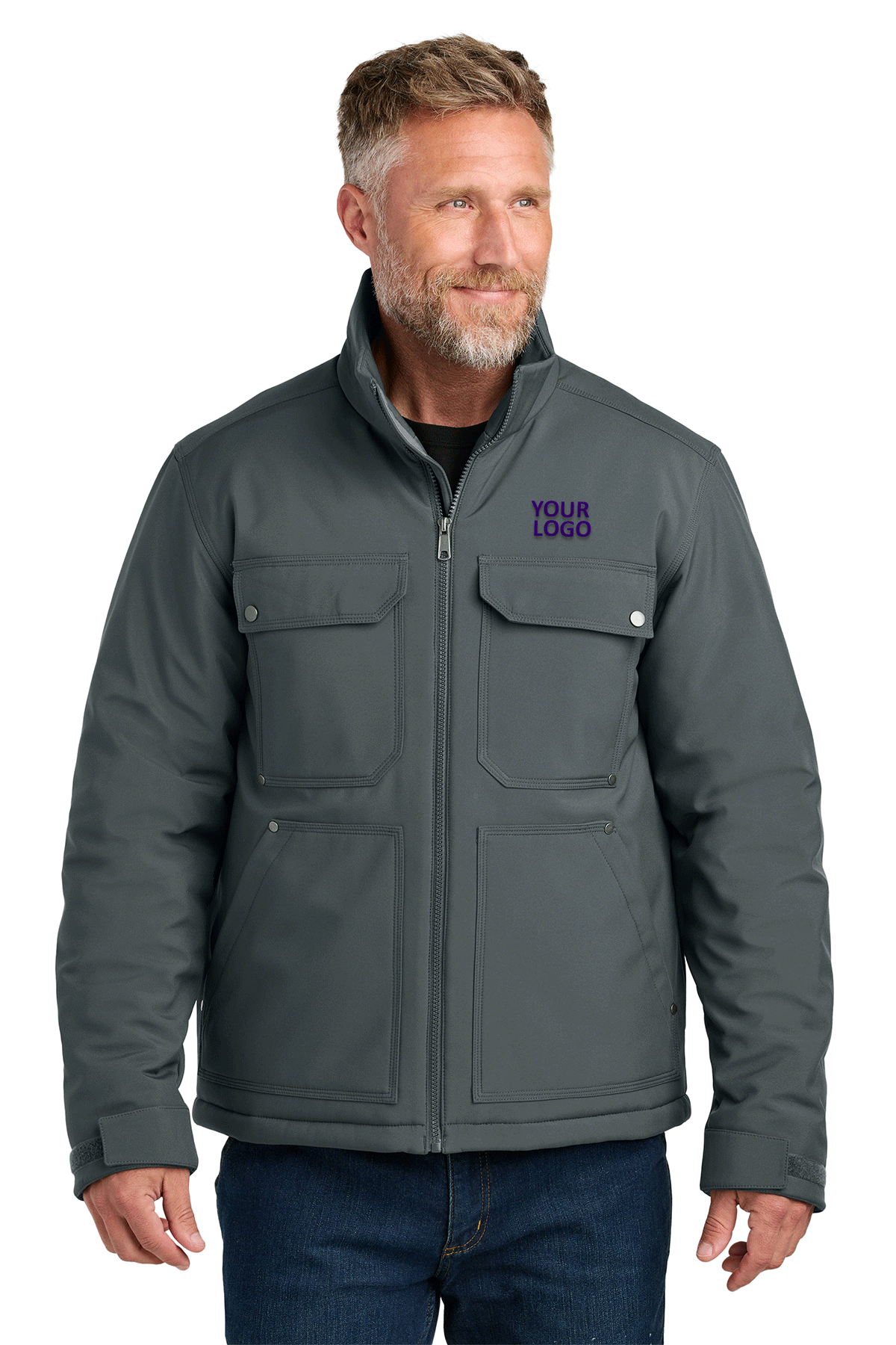 CornerStone Iron Grey CSJ75 custom logo jackets