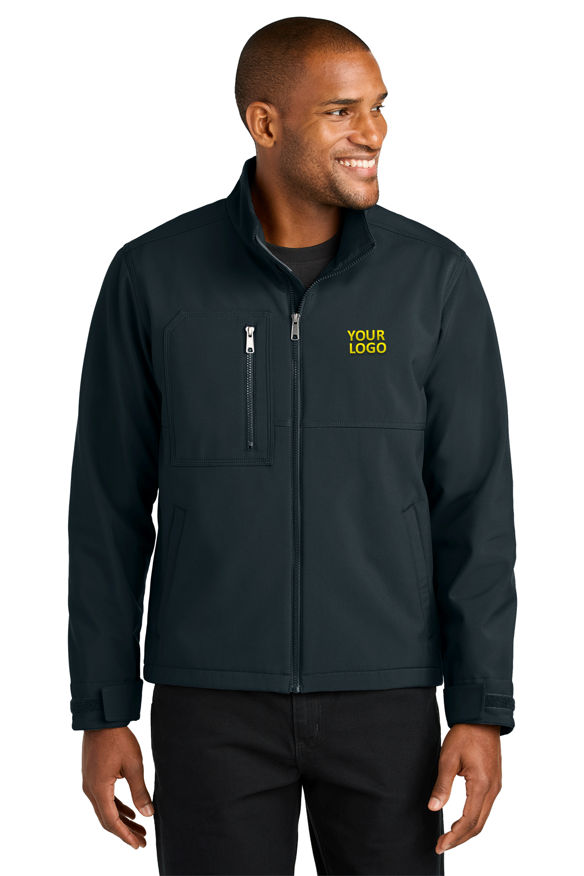 CornerStone Navy CSJ70 jackets with company logo