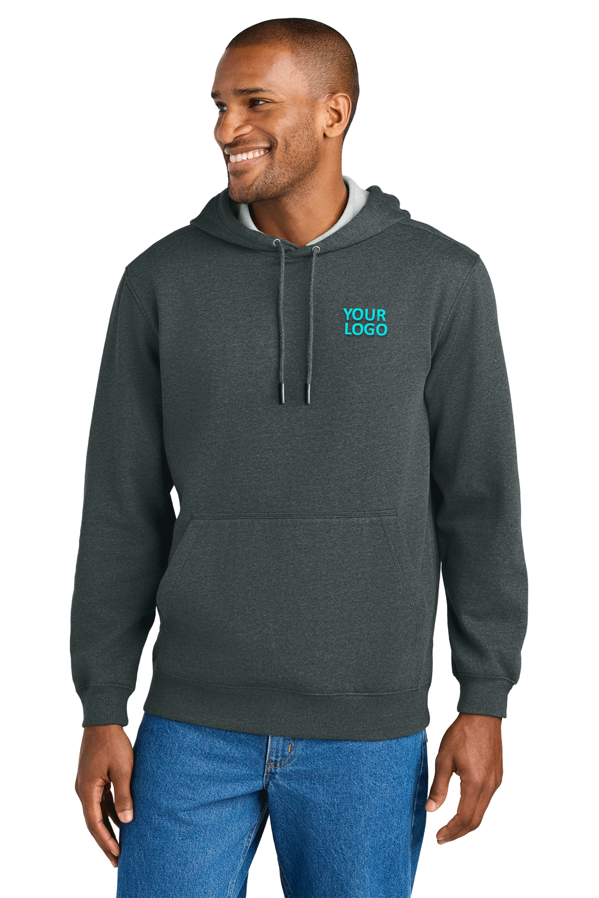 CornerStone Charcoal Heather CSF630 custom logo sweatshirts embroidered