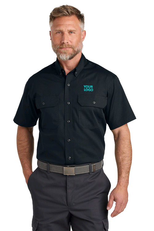 CornerStone Long Sleeve Select Ripstop Custom Shirts, Navy Blue