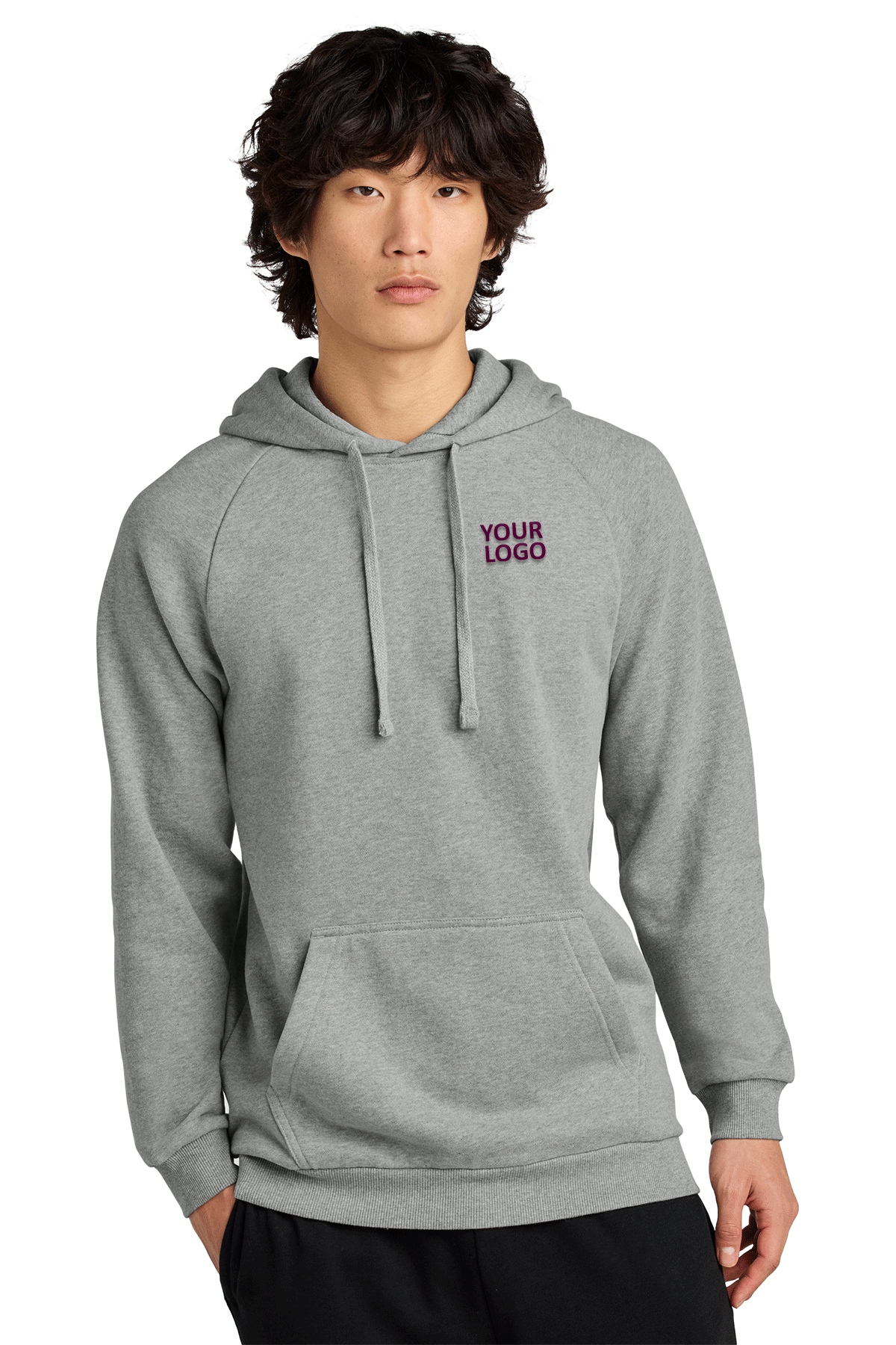 District Heathered Steel DT7800 sweatshirts with logos