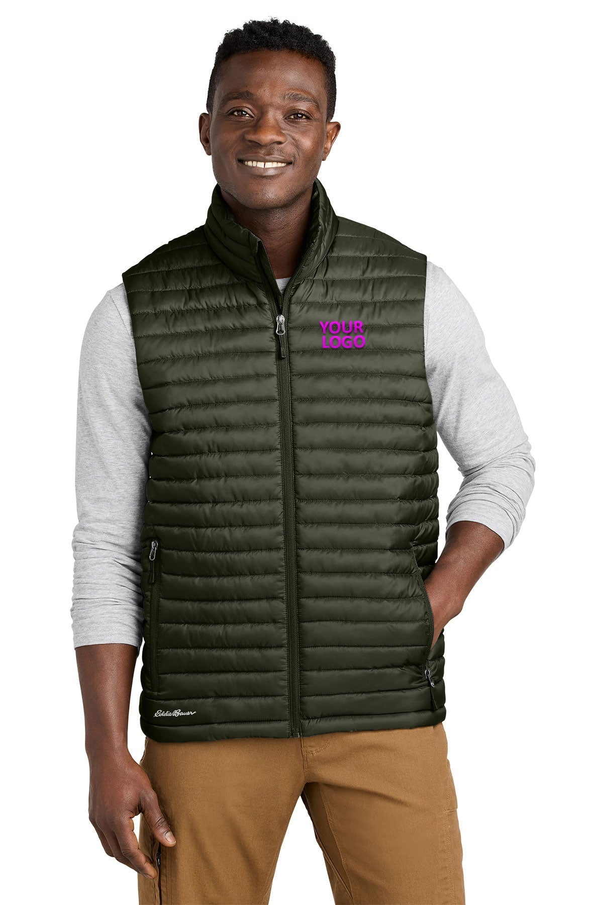 Eddie Bauer Olive Green EB516 embroidered team jackets