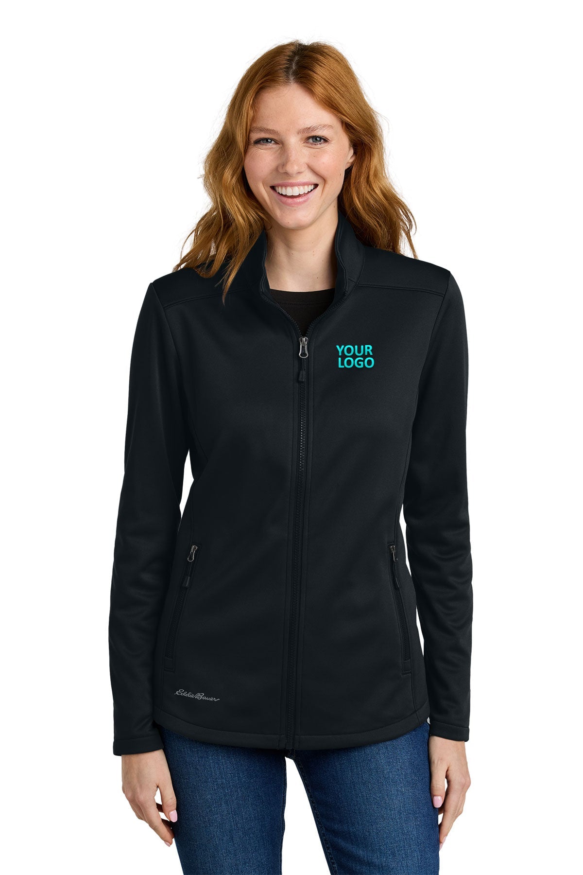 Eddie Bauer Womens Smooth Mid Layer Fleece Custom Full-Zips, Black