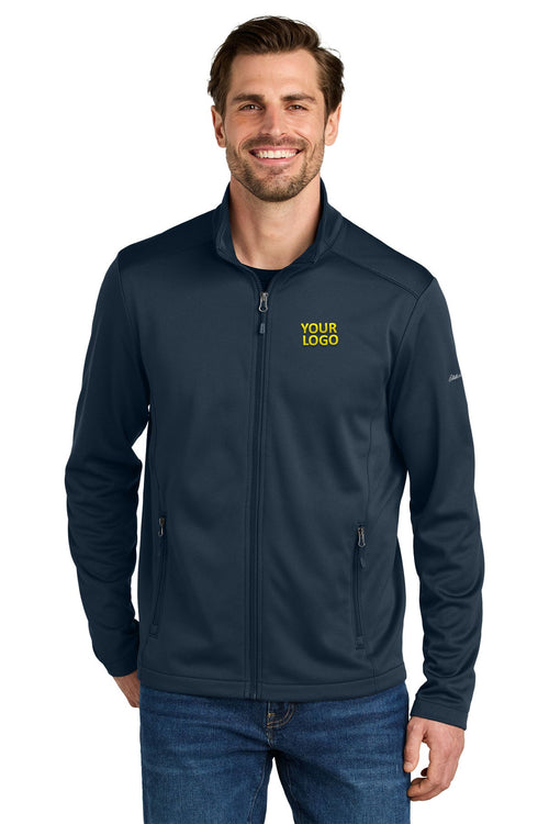 Eddie Bauer Womens Smooth Mid Layer Fleece Custom Full-Zips, River Blue Navy [CarePartners PACE]