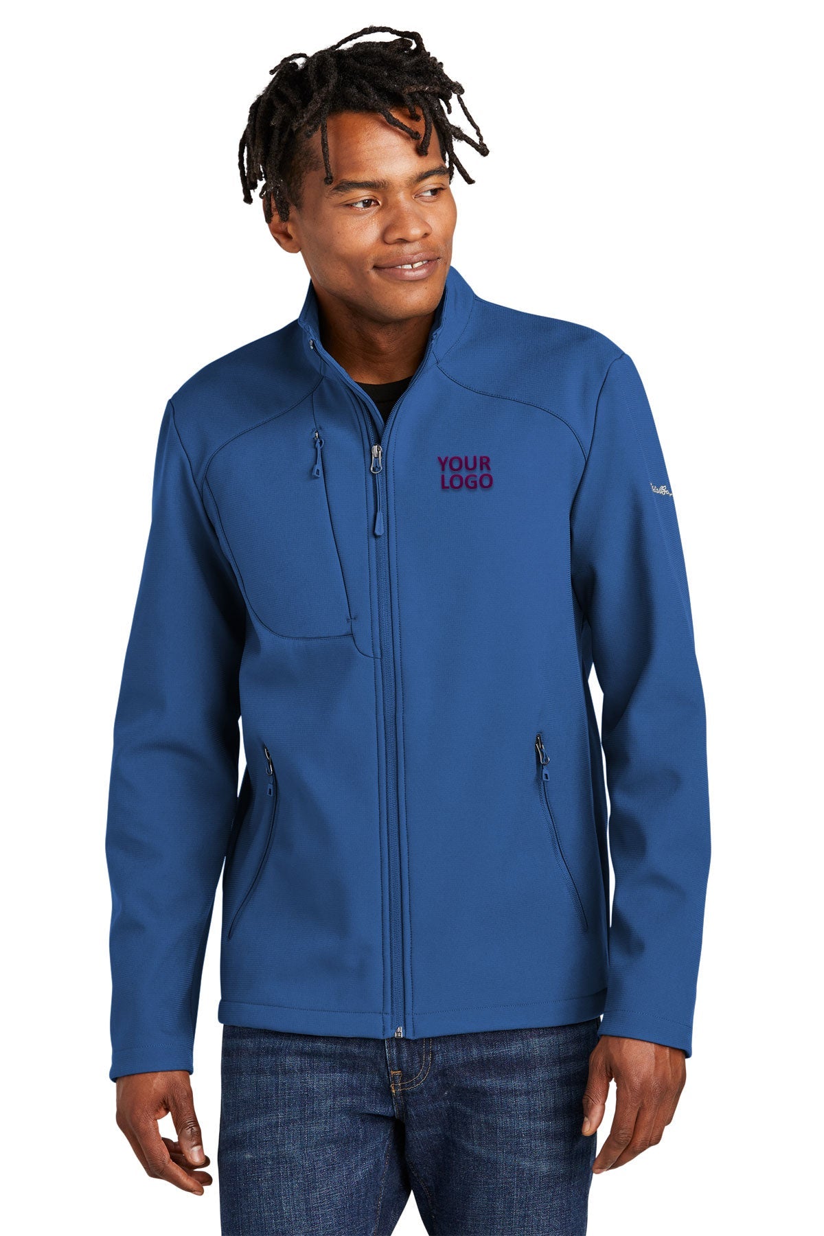 Eddie Bauer Stretch Soft Shell Custom Jackets, Cobalt Blue