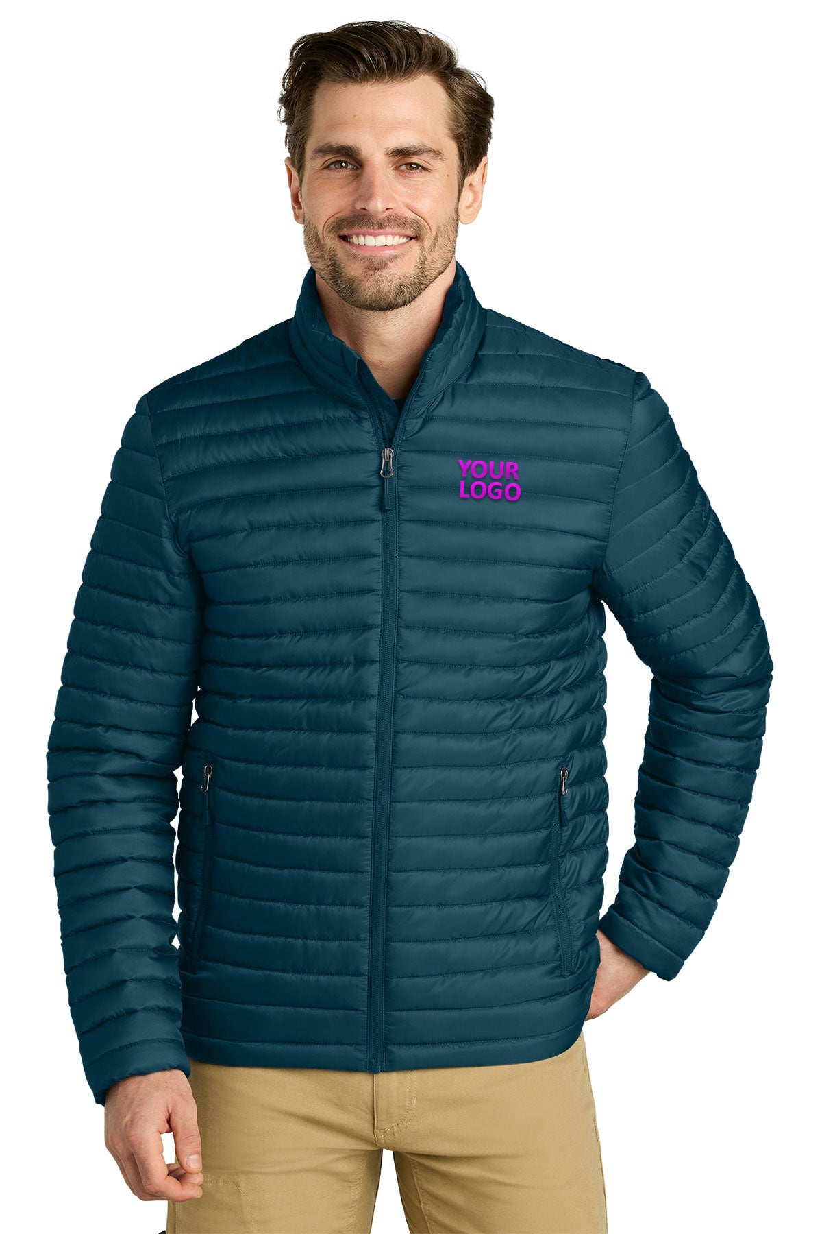 Eddie Bauer Adriatic Blue EB514 company jackets with logo