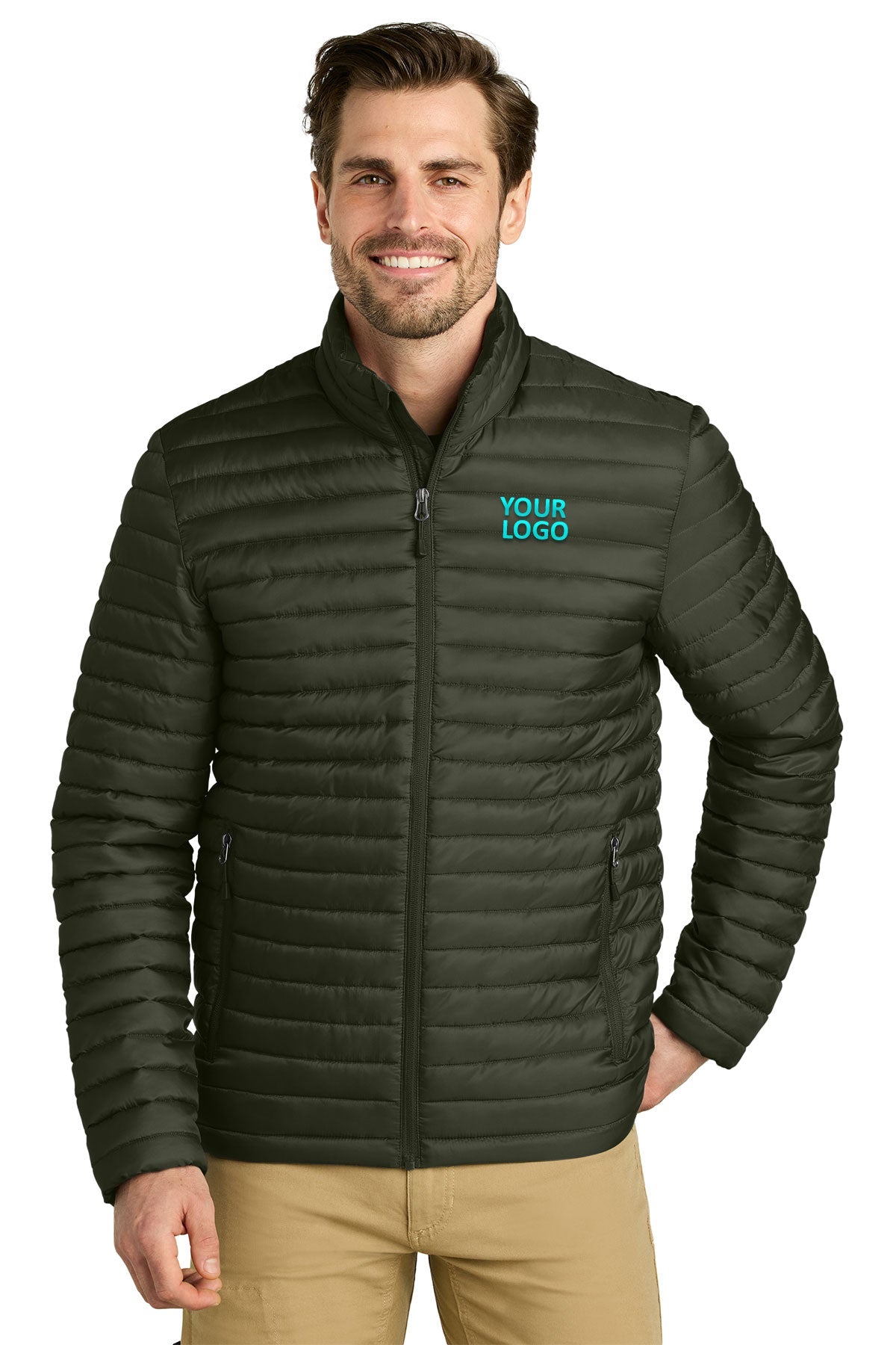 Eddie Bauer Packable Quilted Custom Full-Zips, Olive Green