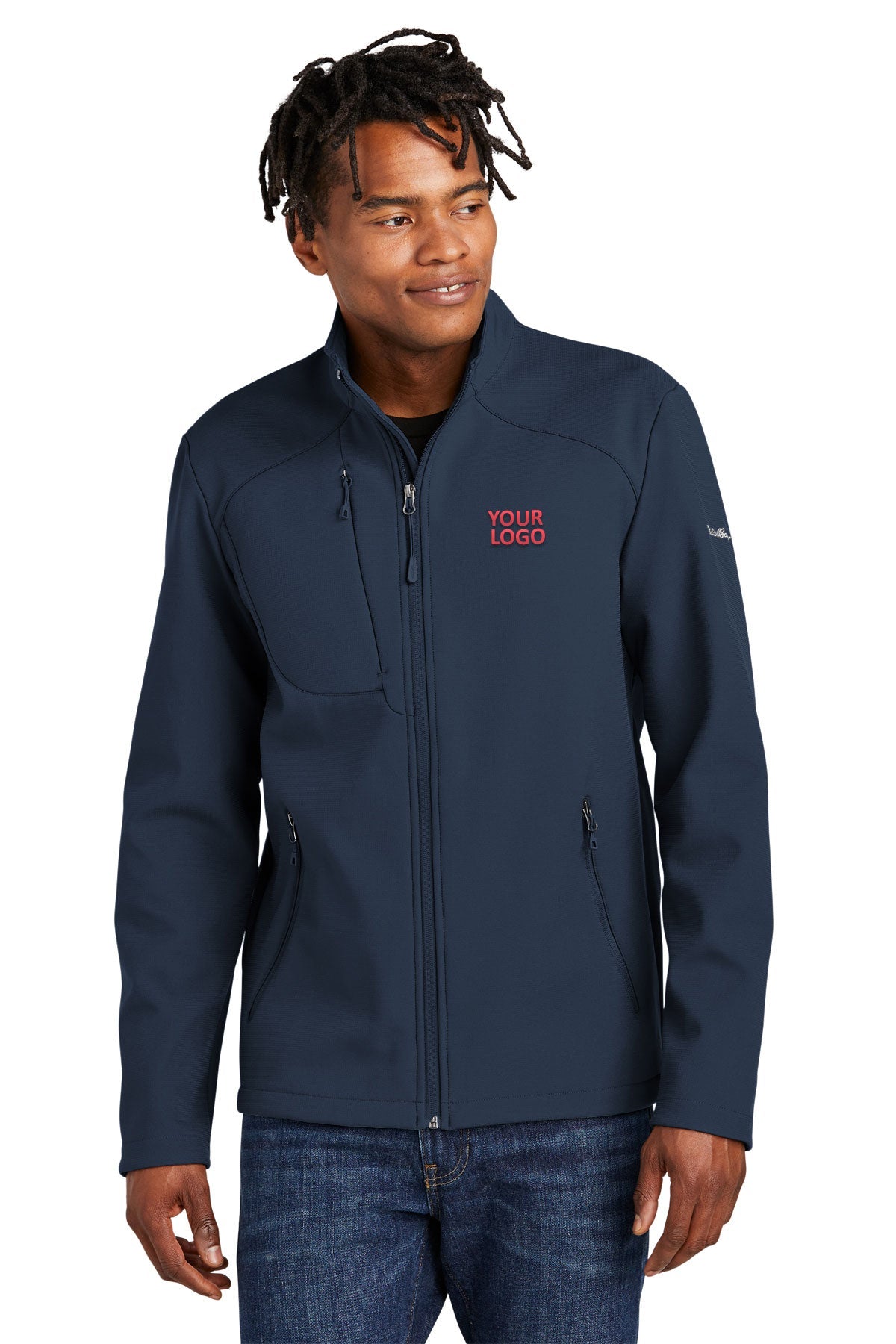 Eddie Bauer Stretch Soft Shell Custom Jackets, River Blue Navy