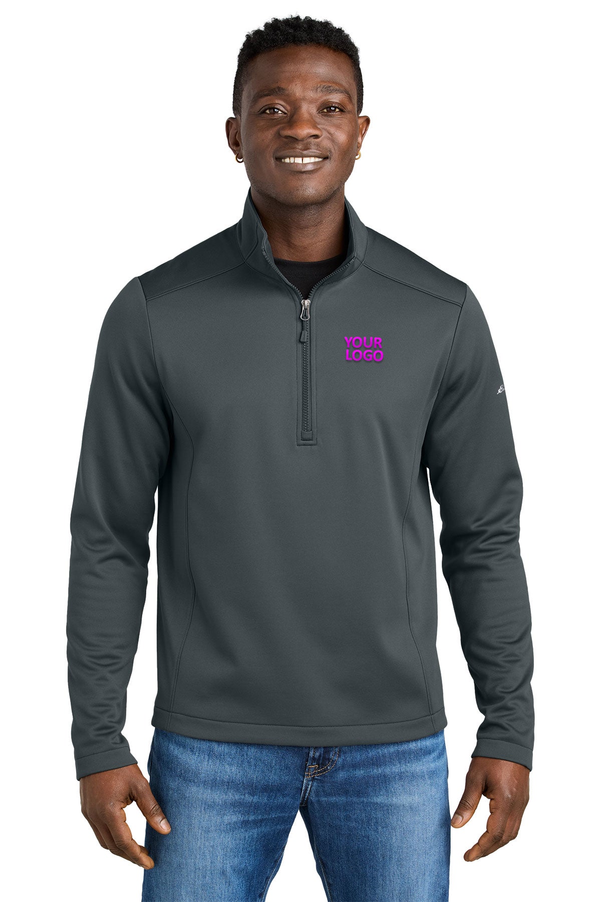 Eddie Bauer Smooth Mid Layer Custom Fleece 1/2-Zips, Iron Gate