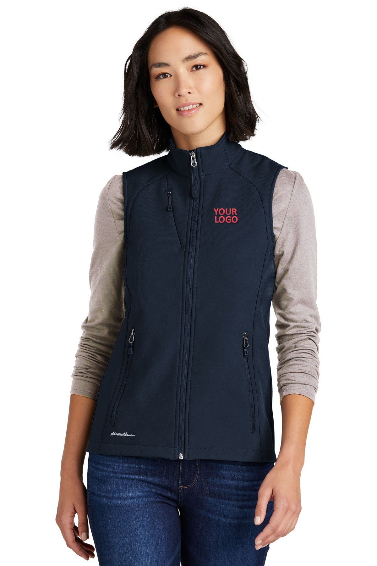 Eddie Bauer Womens Stretch Soft Shell Custom Vests, River Blue Navy