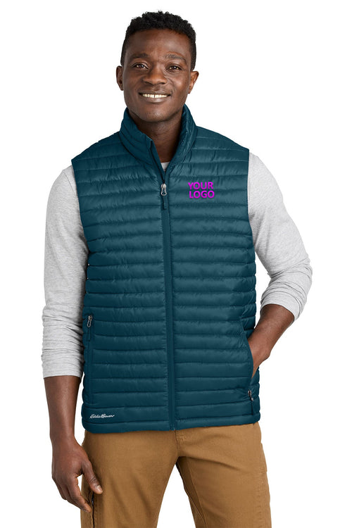 Eddie Bauer Womens Packable Quilted Vest, Adriatic Blue [Dunbar]