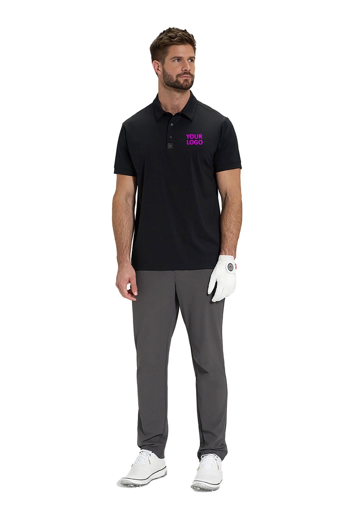 Custom Ghost Golf GG-App-CrPolo Black