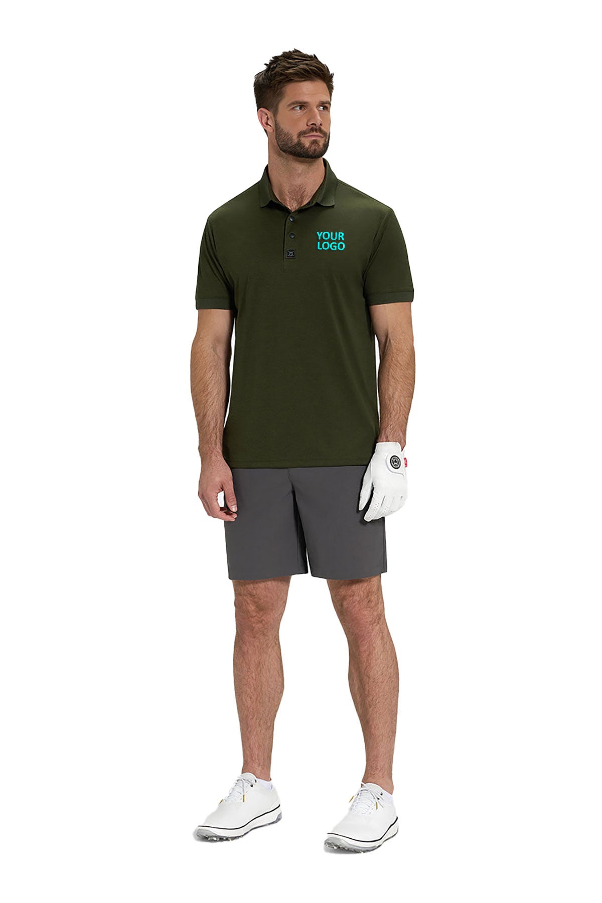 Ghost Golf Marled Core Custom Polos, Forest Green