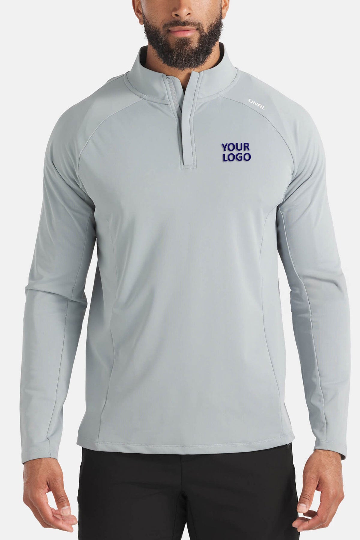 UNRL Highlands Custom Quarter Zips, Cadet Grey [Executive Construction]