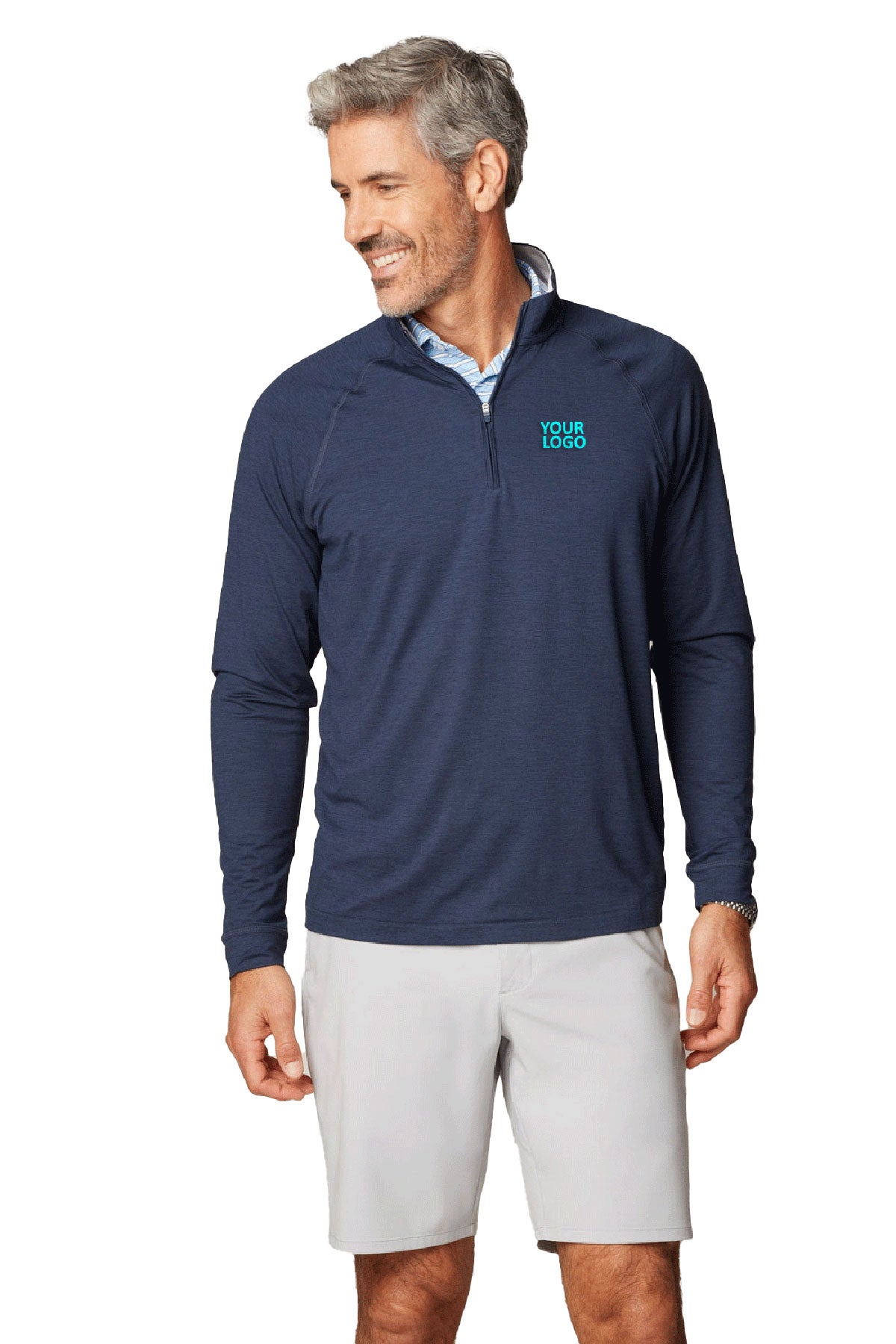 Johnnie O Freeborne Performance 1/4 Zip Custom Pullovers, Wake [NARENCO]