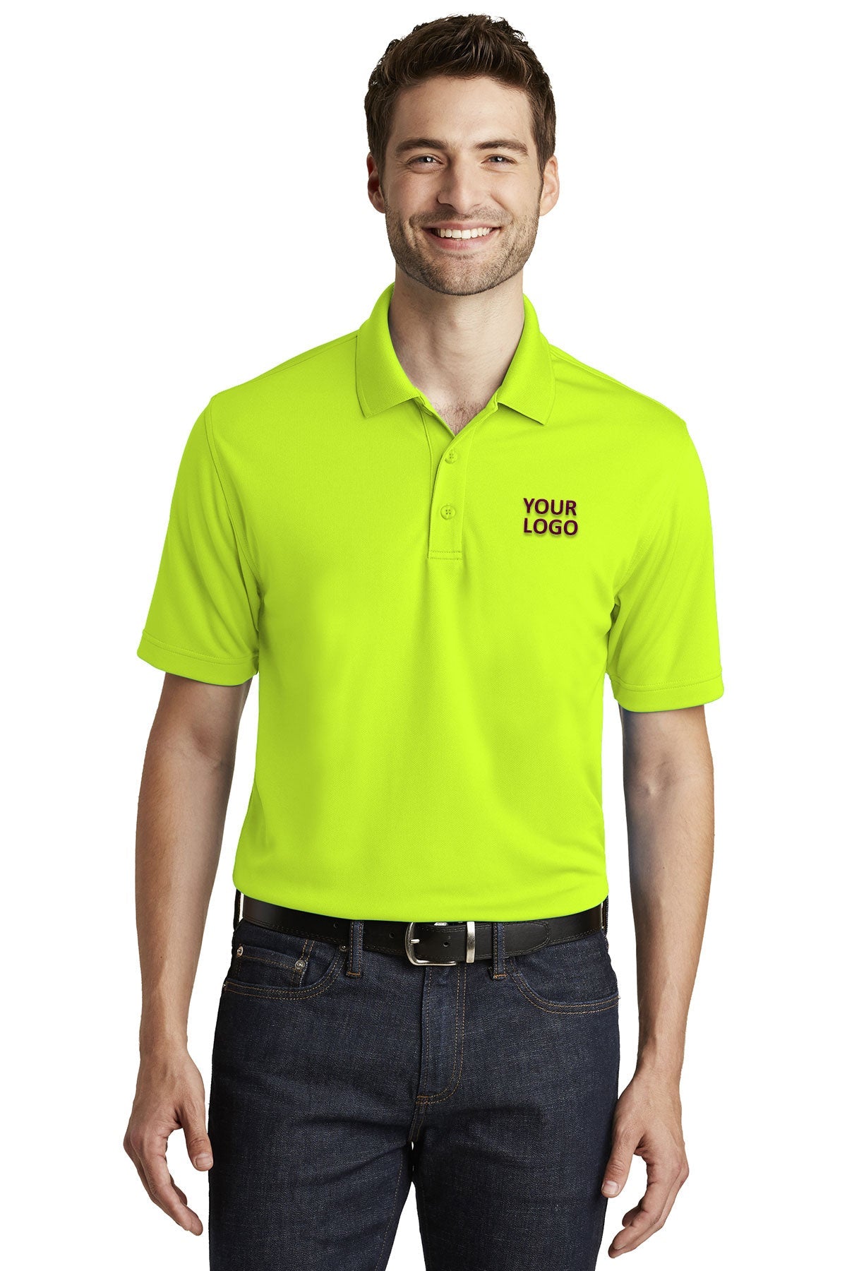 Custom Port Authority K110 Safety Yellow