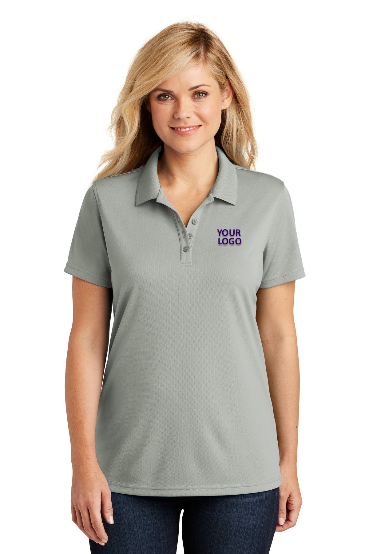 Custom Port Authority LK110 Gusty Grey