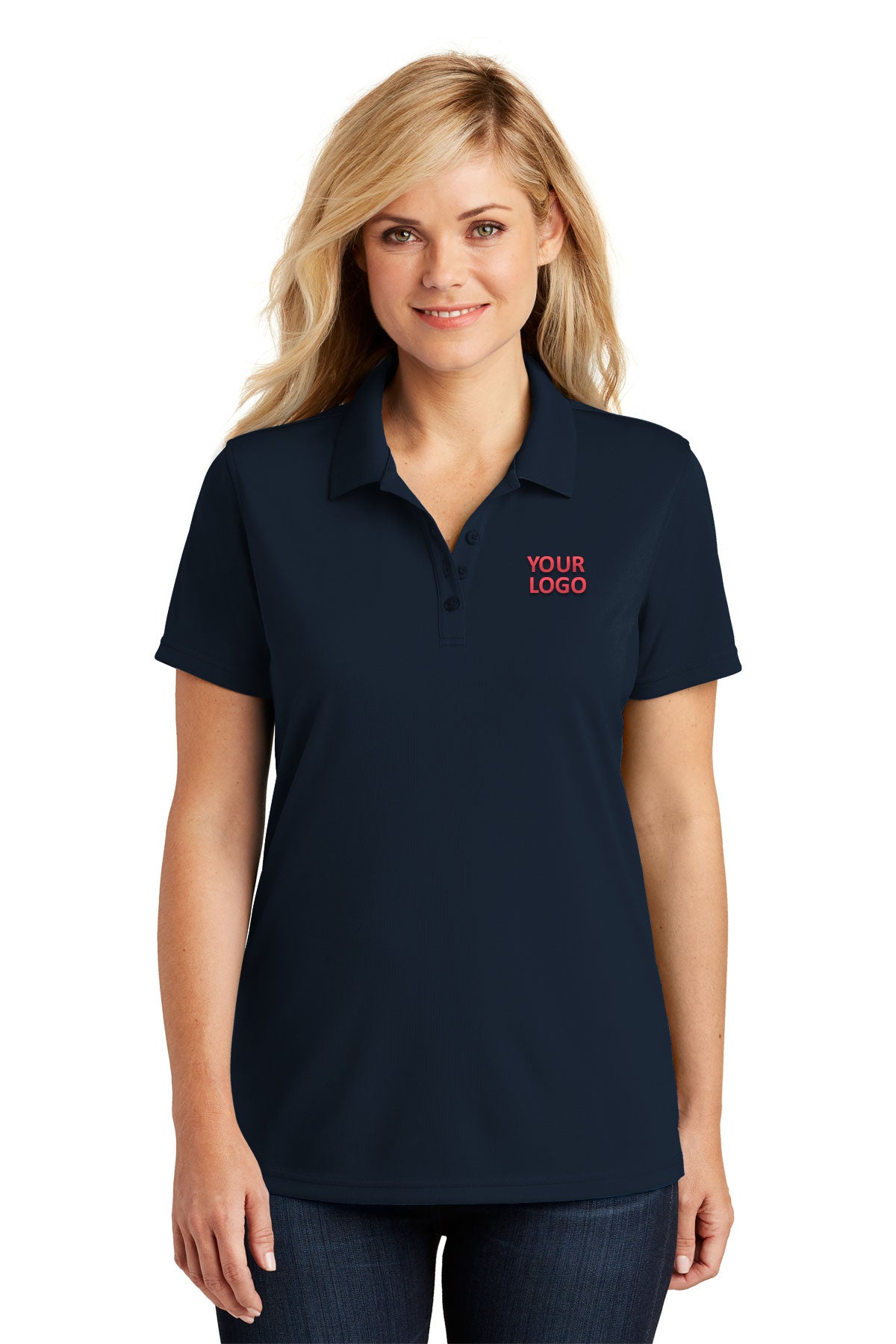 Port Authority Womens Dry Zone UV Micro-Mesh Custom Polos, River Blue Navy [Reynolds and Moore]