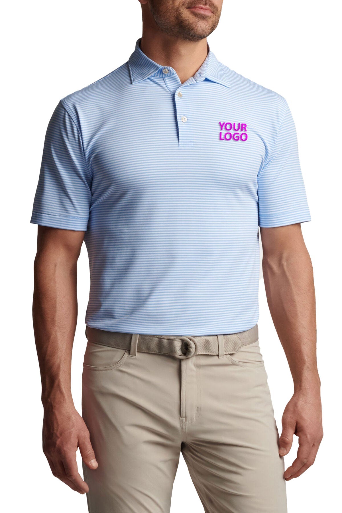 Peter Millar Hales Performance Custom Polos, Cottage Blue [Gershman Mortgage]