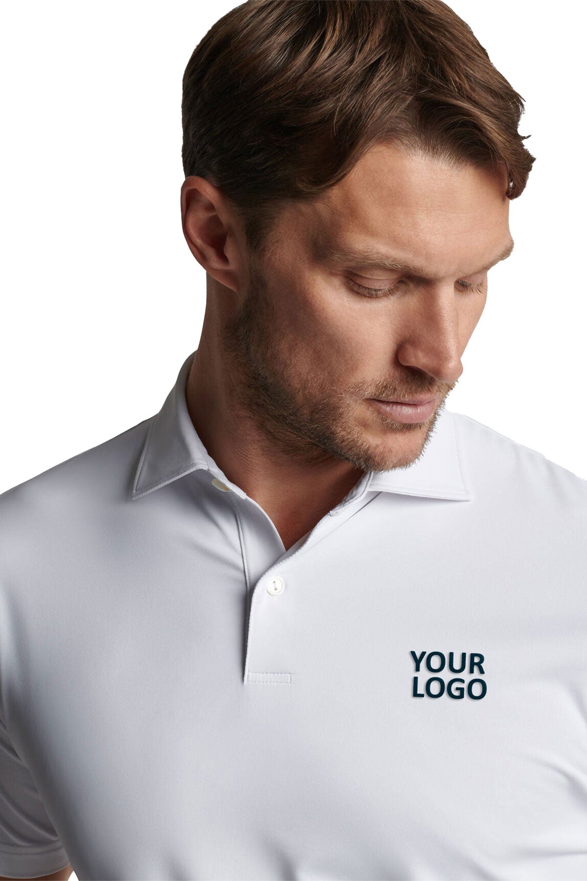 Peter Millar Solid Jersey Custom Polos, White