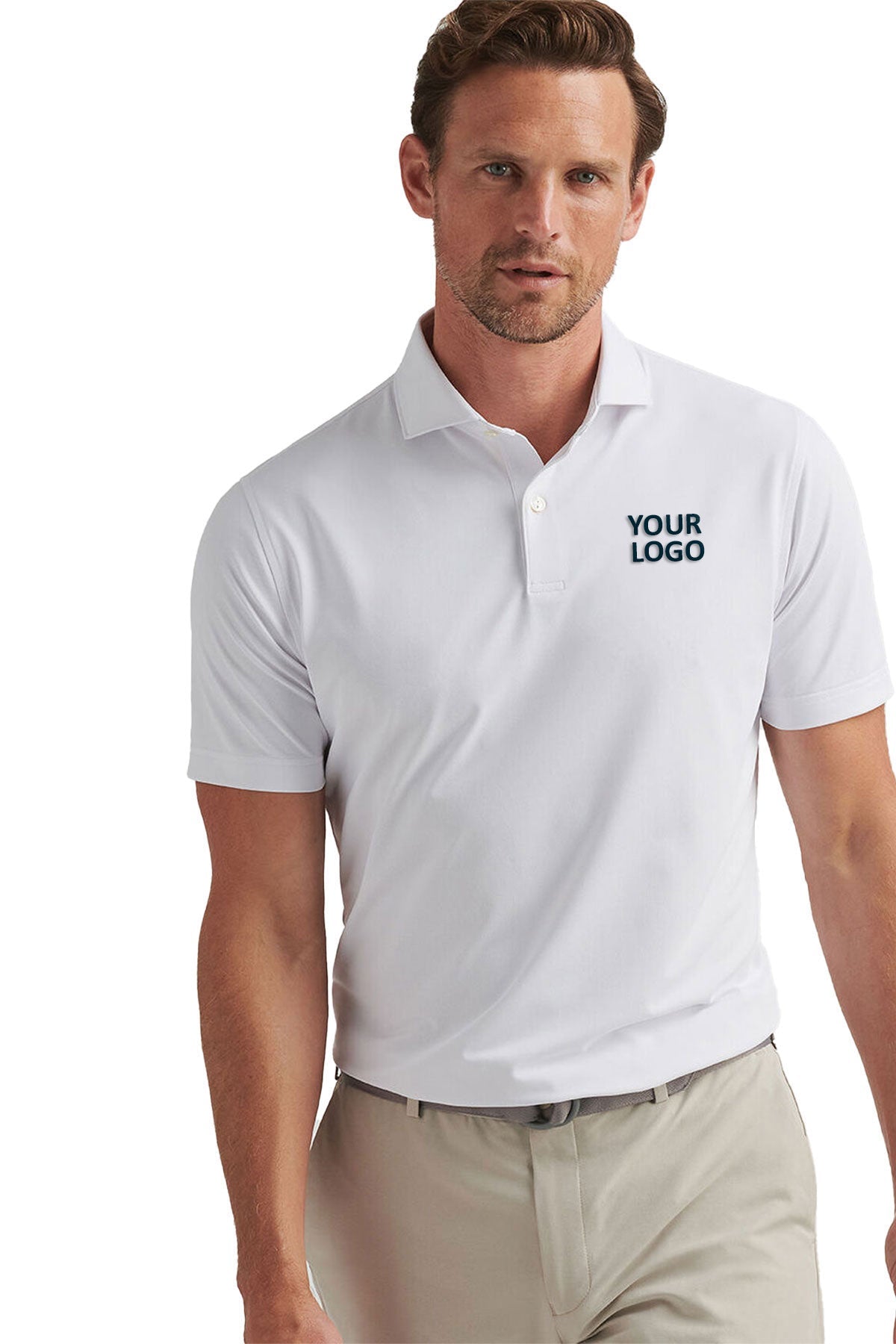 Peter Millar Soul Performance Mesh Custom Polos, White