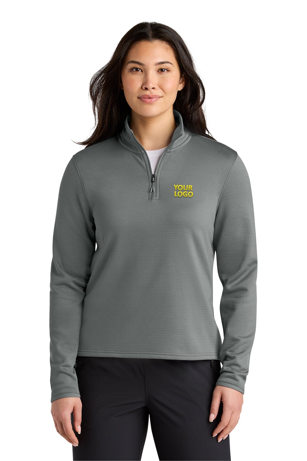 The North Face Womens Aim 1/4-Zip Custom Fleeces, Smoked Pearl Grey