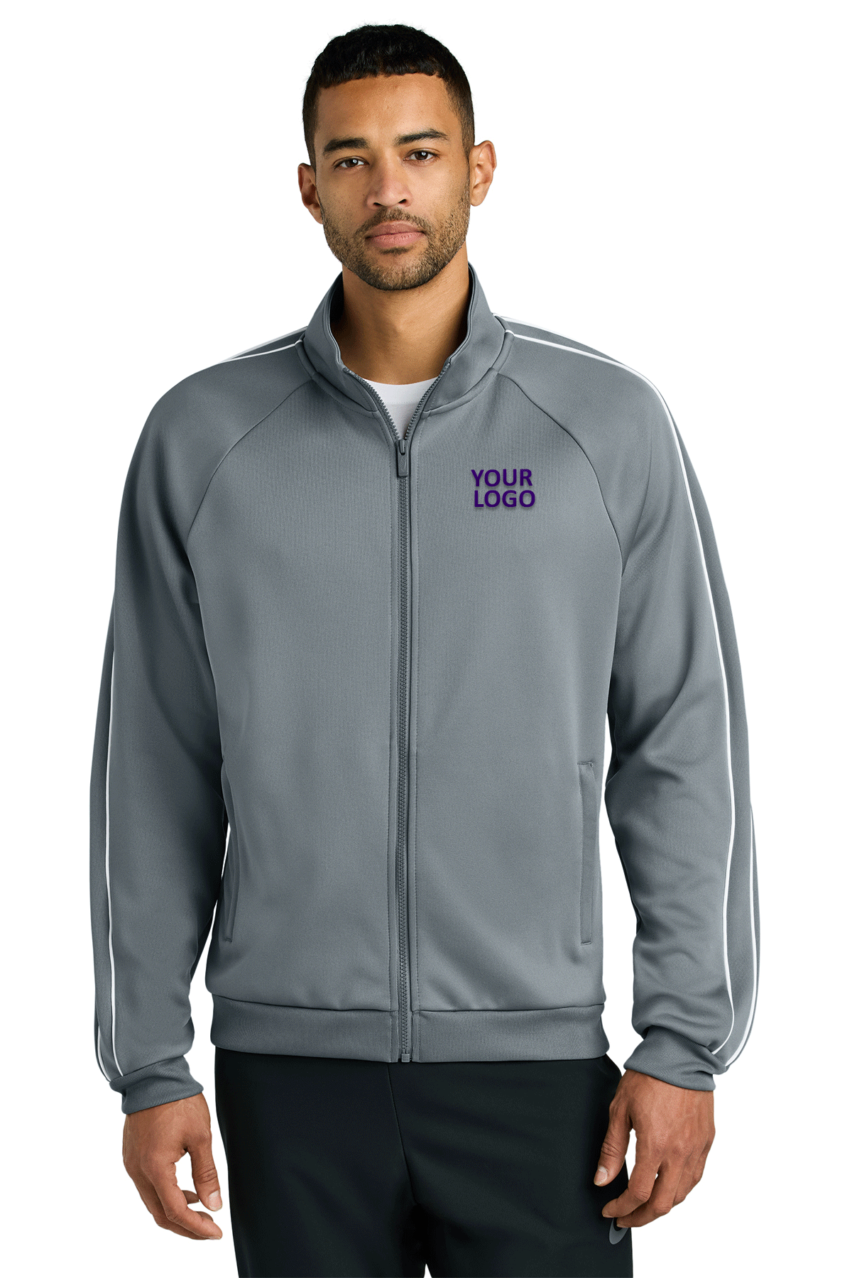 Nike Cool Grey NKFQ4758 jackets with company logo