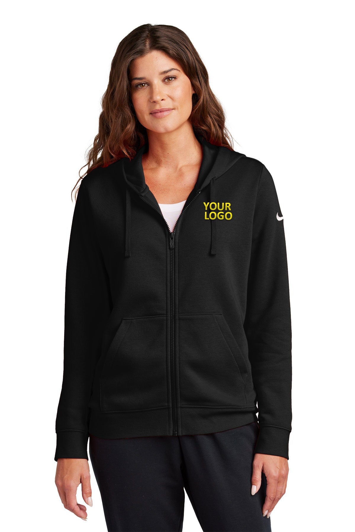 Nike Black NKFD9890 custom embroidered sweatshirts