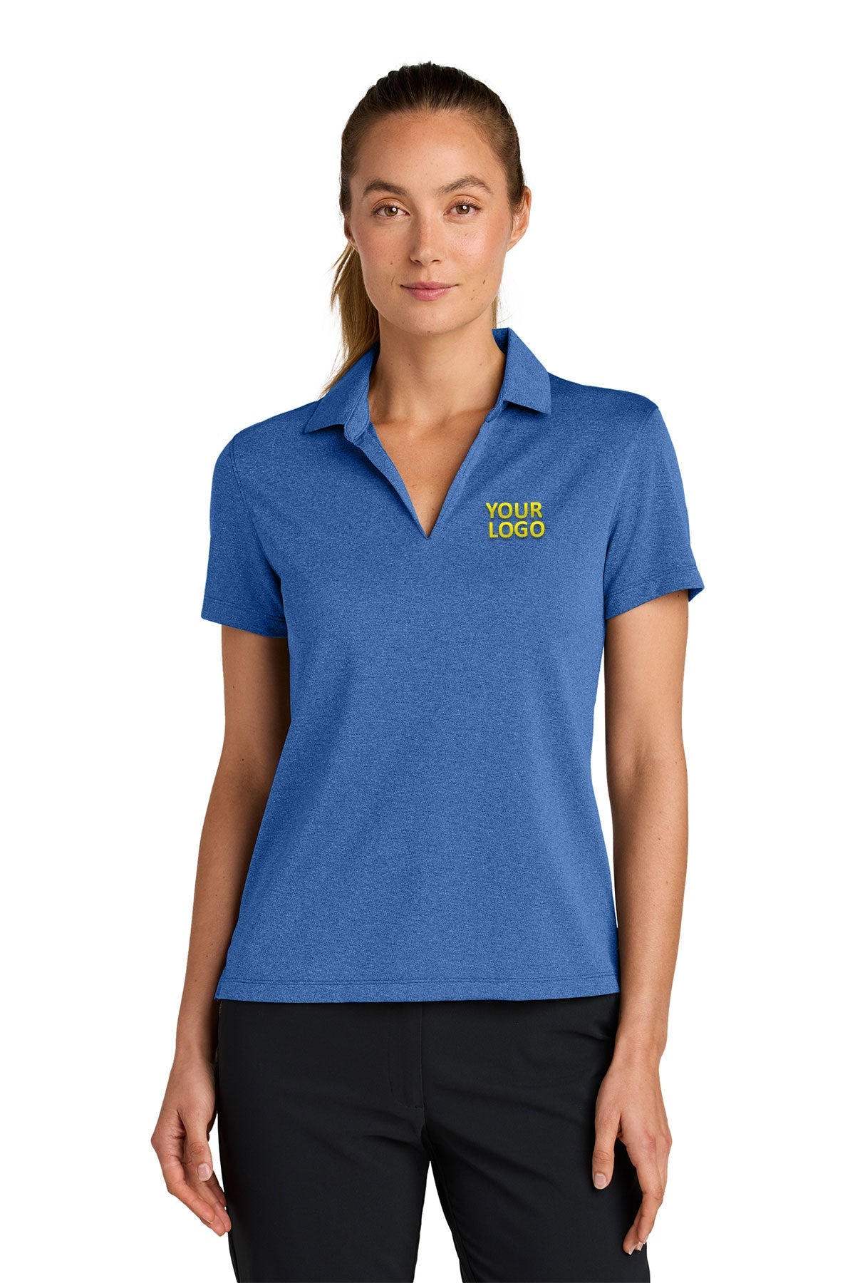 Nike Womens Dri-FIT Smooth Heather Custom Polos, Game Royal Heather [DGN Enterprise]