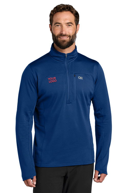 Outdoor Research Womens Tech Grid 1/4-Zip Custom Fleeces, Galaxy Blue
